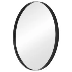 Mirrona LLC Decorative Round Mirror, Black, 24
