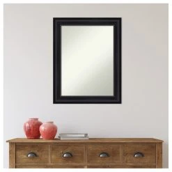 Amanti Art Astor Black Non-Beveled Bathroom Wall Mirror - 23 X 29 In. -Laural Home Shop 81f1084902bddc55 6150 w800 h800 b1 p0