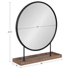 Uniek Maxfield Round Tabletop Mirror, Black, 18x22 -Laural Home Shop 8221cf9400b6380a 4983 w800 h800 b1 p0