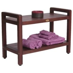 DecoTeak Classic Teak Shower Bench With LiftAid Arms, 29"x18" -Laural Home Shop 8251913308112a19 8224 w800 h800 b1 p0