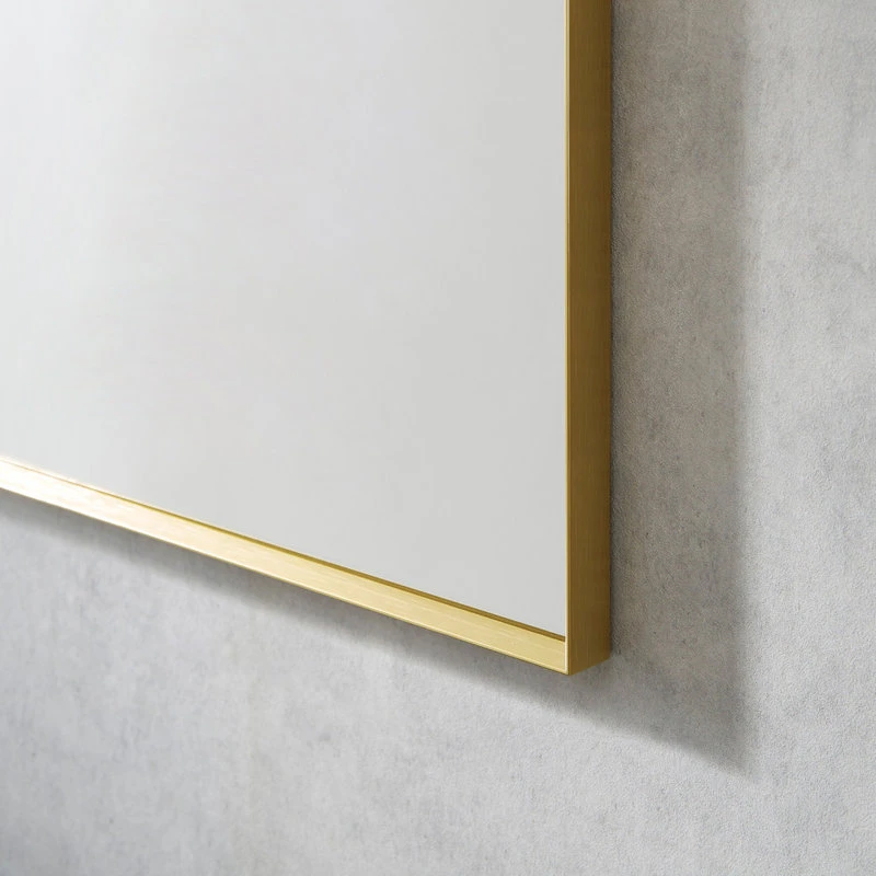 Altair Sassi Rectangle Bathroom/Vanity Aluminum Framed Wall Mirror, Brushed Gold, 48" 6 Altair Sassi Rectangle Bathroom/Vanity Aluminum Framed Wall Mirror, Brushed Gold, 48" - Image 4