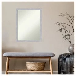 Amanti Art Grace Brushed Nickel Narrow Non-Beveled Bathroom Wall Mirror - 20 X 26 In. 16 Amanti Art Grace Brushed Nickel Narrow Non-Beveled Bathroom Wall Mirror - 20 X 26 In. -Laural Home Shop 82716c9002bddc78 6188 w800 h800 b1 p0