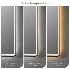 Altair Viaggi Rectangle Framed Bathroom/Vanity LED Wall Mirror, Matte Black, 36" -Laural Home Shop 82d1d70f028610d5 8080 w800 h800 b1 p0