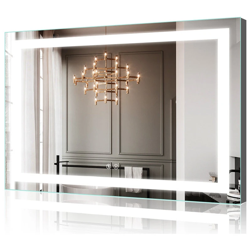 Kiva Rhyme 48"(W)X36"(H) Hardwired Bathroom Led Lighted Backlit Mirror With Square Design 3 Kiva Rhyme 48"(W)X36"(H) Hardwired Bathroom Led Lighted Backlit Mirror With Square Design