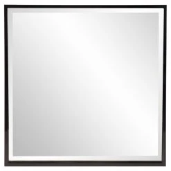 Howard Elliott Collection Isa Glossy Black Square Mirror, Modern, Wood, 40 X 40