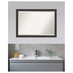 Amanti Art Rustic Plank Espresso Narrow Beveled Bathroom Wall Mirror - 39.5 X 27.5 In. 12 Amanti Art Rustic Plank Espresso Narrow Beveled Bathroom Wall Mirror - 39.5 X 27.5 In. -Laural Home Shop 83b1a4ed0d1d1be9 5261 w800 h800 b1 p0