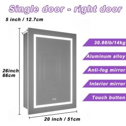 Modland Recessed Or Surface Mount Frameless Medicine Cabinet W/ LED Light & 2 Mirrors, Left Door -Laural Home Shop 83c131b80319682f 4111 w800 h800 b1 p0