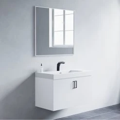 Dowell K&B Supplies Mattox Mirror, White, 36"w X 32"h X 1"d 15 Dowell K&B Supplies Mattox Mirror, White, 36"w X 32"h X 1"d -Laural Home Shop 83c1544e02d05a62 3656 w800 h800 b0 p0