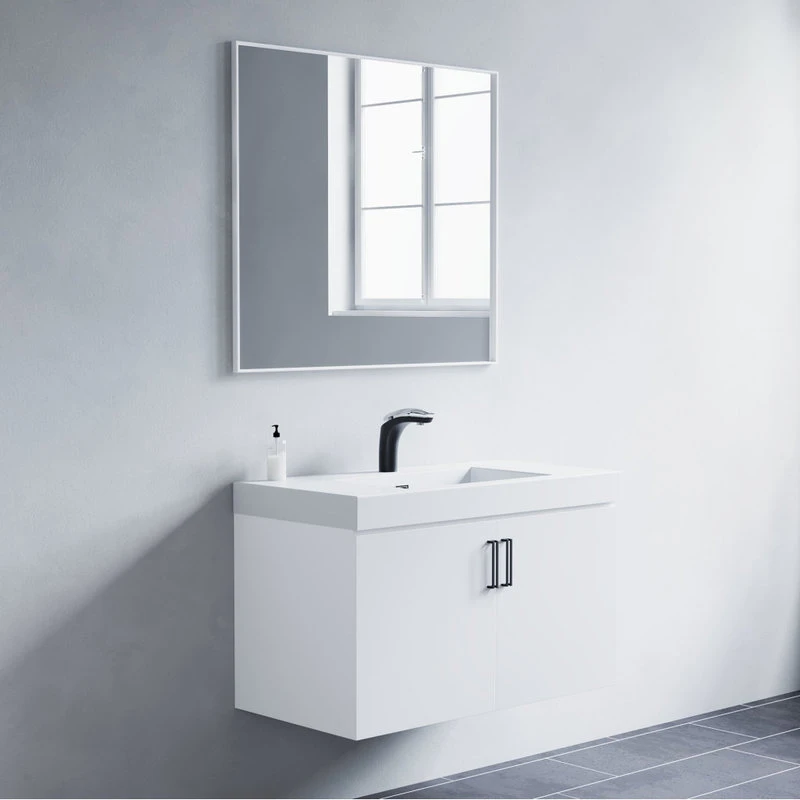 Dowell K&B Supplies Mattox Mirror, White, 36"w X 32"h X 1"d 5 Dowell K&B Supplies Mattox Mirror, White, 36"w X 32"h X 1"d - Image 3