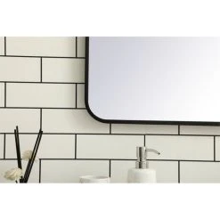 Elegant Furniture & Lighting Elegant Decor Evermore 36x36" Soft Corner Metal Rectangular Mirror In Black 11 Elegant Furniture & Lighting Elegant Decor Evermore 36x36" Soft Corner Metal Rectangular Mirror In Black -Laural Home Shop 83e188ab03a95e11 6372 w800 h800 b0 p0