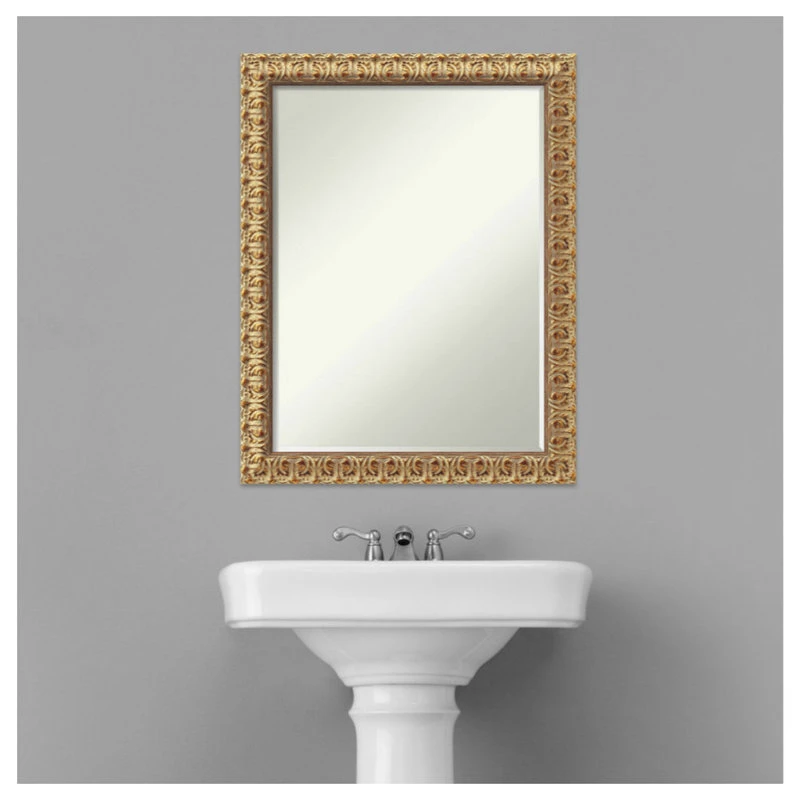 Amanti Art Florentine Gold Petite Bevel Wood Bathroom Wall Mirror 21.5 X 27.5 In. 10 Amanti Art Florentine Gold Petite Bevel Wood Bathroom Wall Mirror 21.5 X 27.5 In. - Image 8