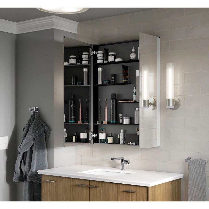 Kohler K-81149 Maxstow 30" X 40" Frameless Double Door Medicine - Dark Anodized 7 Kohler K-81149 Maxstow 30" X 40" Frameless Double Door Medicine - Dark Anodized - Image 5