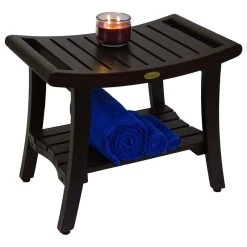 DecoTeak Harmony Eastern Style Shower Bench With LiftAid Arms, 24"x18" -Laural Home Shop 85319b420b86d39c 8245 w800 h800 b1 p0