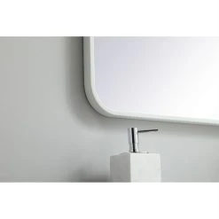 Elegant Furniture & Lighting Soft Corner Metal Rectangular Mirror 24X32", White -Laural Home Shop 85818c6001040690 7095 w800 h800 b0 p0