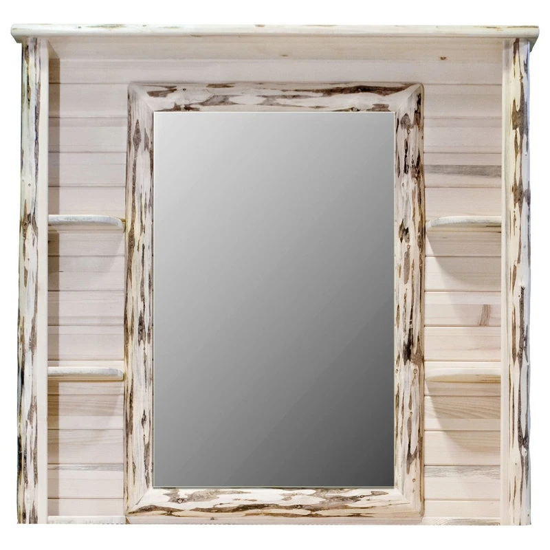 Montana Wood Work Montana Log Collection Wood Deluxe Dresser Mirror In Clear Lacquer MWDDMV 3 Montana Wood Work Montana Log Collection Wood Deluxe Dresser Mirror In Clear Lacquer MWDDMV