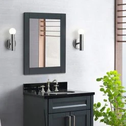 Bellaterra Home 24" Wood Frame Mirror, Dark Gray 6 Bellaterra Home 24" Wood Frame Mirror, Dark Gray -Laural Home Shop 85b1650603f00b98 2867 w800 h800 b0 p0