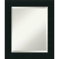 Amanti Art Corvino Black Beveled Wood Bathroom Wall Mirror - 21 X 25 In.