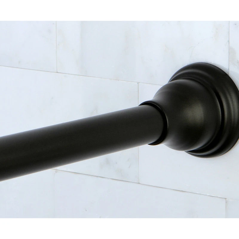 Kingston Brass 72" Tension Shower Rod W/Decorative Flange, Oil Rubbed Bronze 6 Kingston Brass 72" Tension Shower Rod W/Decorative Flange, Oil Rubbed Bronze - Image 4