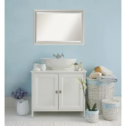 Amanti Art Romano Silver Narrow Beveled Wood Bathroom Wall Mirror - 39.75 X 27.75 In. 11 Amanti Art Romano Silver Narrow Beveled Wood Bathroom Wall Mirror - 39.75 X 27.75 In. -Laural Home Shop 86c108ec08ff9834 6621 w800 h800 b0 p0