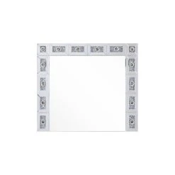 Acme Furniture ACME Noralie Glass Wall Decor Mirror With LED In Mirrored And Faux Diamonds