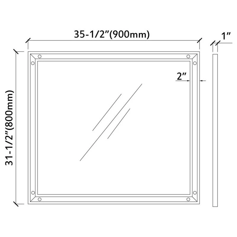 Dowell K&B Supplies Rey 36" Mirror - Smoky Oak 5 Dowell K&B Supplies Rey 36" Mirror - Smoky Oak - Image 3