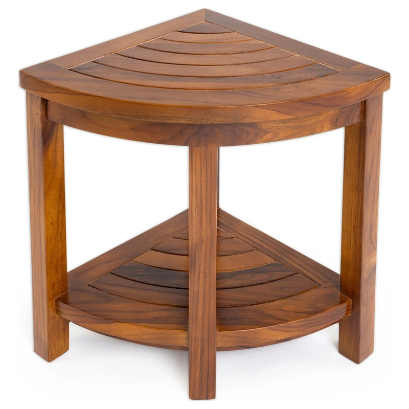 Alateak Corner Wood Bath Spa Shower Stool Table Bench Shelf Storage Assembled 5 Alateak Corner Wood Bath Spa Shower Stool Table Bench Shelf Storage Assembled - Image 3