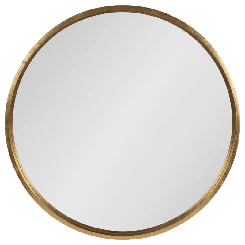 Uniek Travis Round Wood Accent Wall Mirror , Gold 31.5 Diameter 4 Uniek Travis Round Wood Accent Wall Mirror , Gold 31.5 Diameter - Image 2