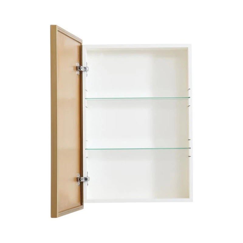 Elegant Furniture & Lighting Metal Mirror Medicine Cabinet 20"x28", Brass Finish 9 Elegant Furniture & Lighting Metal Mirror Medicine Cabinet 20"x28", Brass Finish - Image 7