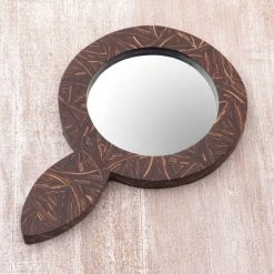 NOVICA Coco Reflection And Coconut Shell Hand Mirror -Laural Home Shop 88119eb800cb2e32 3997 w800 h800 b0 p0