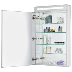 Fine Fixtures Bathroom LED Medicine Cabinet, Recessed/Surface Mount, 24"x40", Left Hand -Laural Home Shop 88a1563f0e59314e 3685 w800 h800 b1 p0