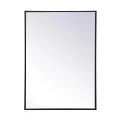 Elegant Furniture & Lighting Metal Mirror Medicine Cabinet 20"x28", Black Finish