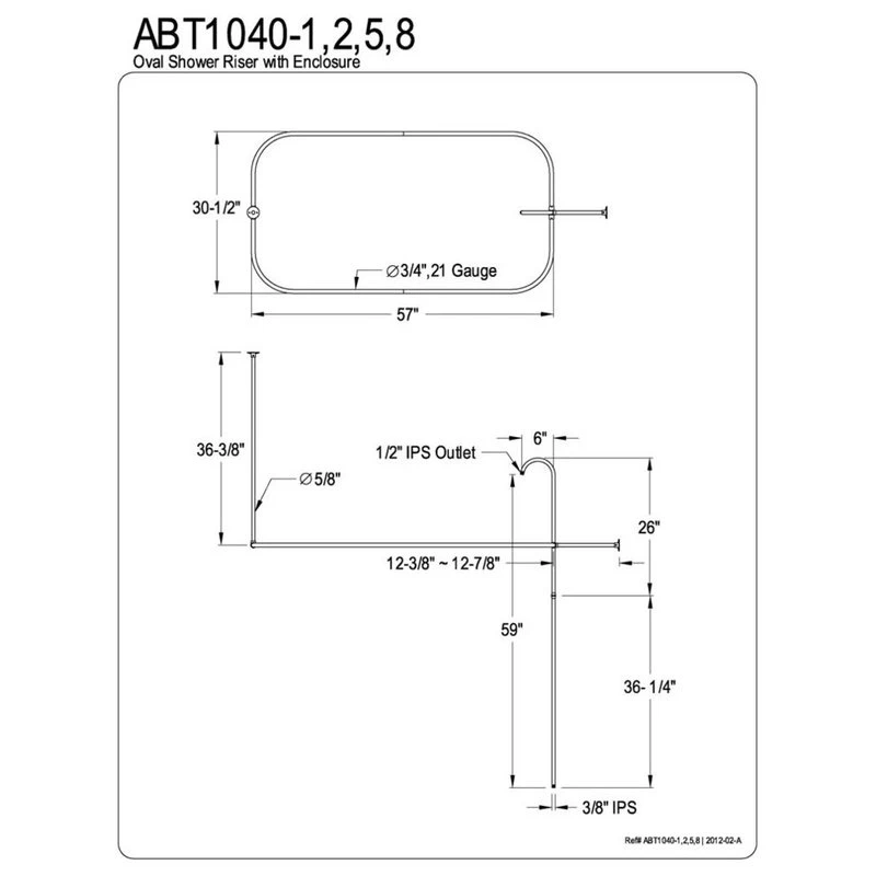 Kingston Brass Oil Rubbed Bronze Vintage-Style Shower Ring And Riser Combination ABT1040-5 4 Kingston Brass Oil Rubbed Bronze Vintage-Style Shower Ring And Riser Combination ABT1040-5 - Image 2