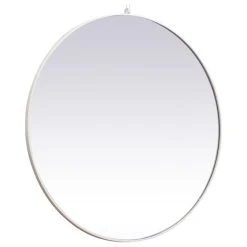 Elegant Furniture & Lighting Elegant Decor Eternity 45" Round Mid Century Metal Frame Hooked Mirror In White 9 Elegant Furniture & Lighting Elegant Decor Eternity 45" Round Mid Century Metal Frame Hooked Mirror In White -Laural Home Shop 89311e3a01e0d724 9336 w800 h800 b1 p0