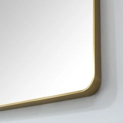 Vinnova Mutriku Rectangle Metal Wall Mirror, Brushed Gold, 24" W X 36" H 13 Vinnova Mutriku Rectangle Metal Wall Mirror, Brushed Gold, 24" W X 36" H -Laural Home Shop 89415d5203bd3991 0386 w800 h800 b0 p0