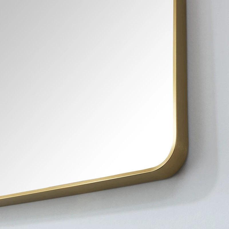 Vinnova Mutriku Rectangle Metal Wall Mirror, Brushed Gold, 24" W X 36" H 6 Vinnova Mutriku Rectangle Metal Wall Mirror, Brushed Gold, 24" W X 36" H - Image 4