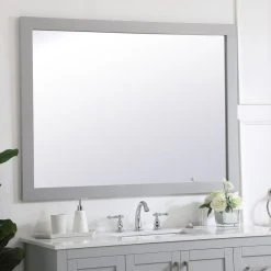Elegant Furniture & Lighting Anderson Rectangle Vanity Mirror, 48", Gray -Laural Home Shop 8951f18d00959026 9128 w800 h800 b0 p0
