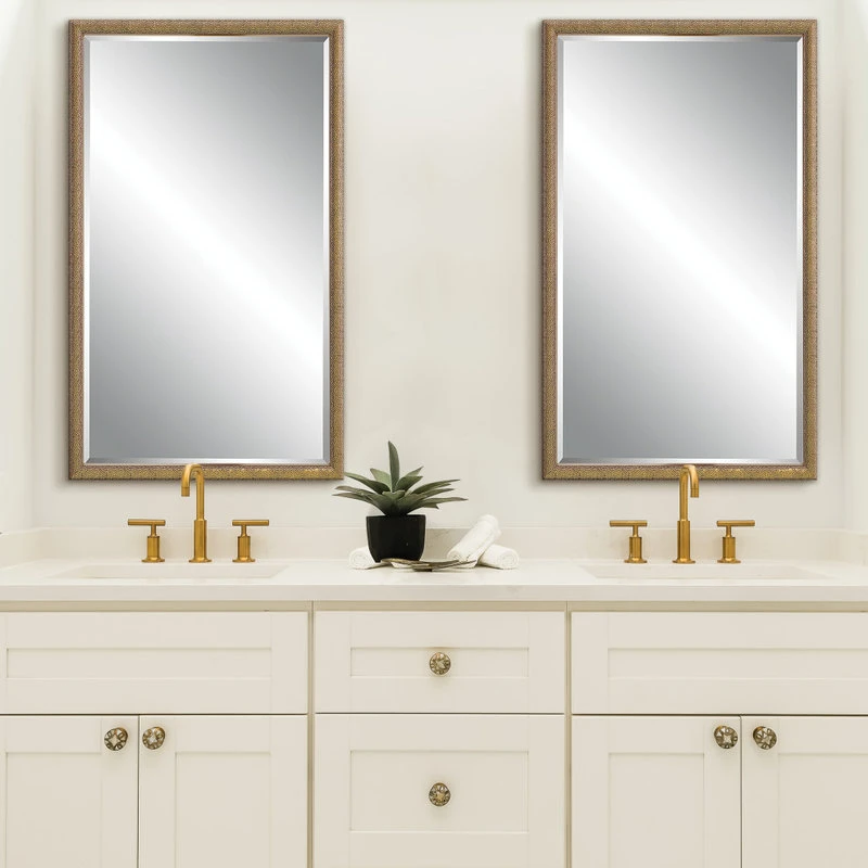 Vhomes Lights Gold With Dark Brown Background Mirror 4 Vhomes Lights Gold With Dark Brown Background Mirror - Image 2