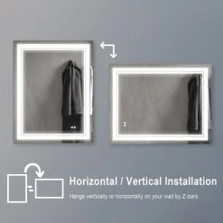 Wellfor Frameless LED Lighted Dimmable Bathroom Vanity Mirror With Defogger, 28"x36" 26 Wellfor Frameless LED Lighted Dimmable Bathroom Vanity Mirror With Defogger, 28"x36" -Laural Home Shop 89c118a002f4d9ba 7356 w800 h800 b0 p0