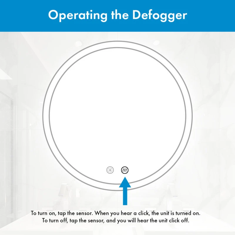 Ketcham Medicine Cabinets/Fred Silver & Company Orbit Round Dimmable LED Mirror With Defogger, 30"x1.75" 9 Ketcham Medicine Cabinets/Fred Silver & Company Orbit Round Dimmable LED Mirror With Defogger, 30"x1.75" - Image 7