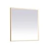Elegant Furniture & Lighting Modern Brass Led Mirror