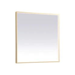 Elegant Furniture & Lighting Modern Brass Led Mirror