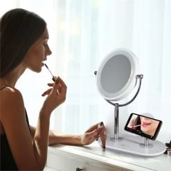 OttLite Technologies OttLite Wireless Charging LED Makeup Mirror In White -Laural Home Shop 8b0131e00f86827c 5191 w800 h800 b0 p0