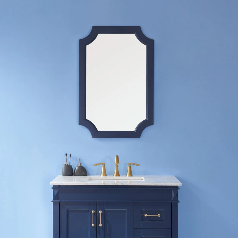 Vinnova Grossetto 24" Irregular Farmhouse Bathroom/Vanity Framed Wall Mirror, Royal Blue 5 Vinnova Grossetto 24" Irregular Farmhouse Bathroom/Vanity Framed Wall Mirror, Royal Blue - Image 3