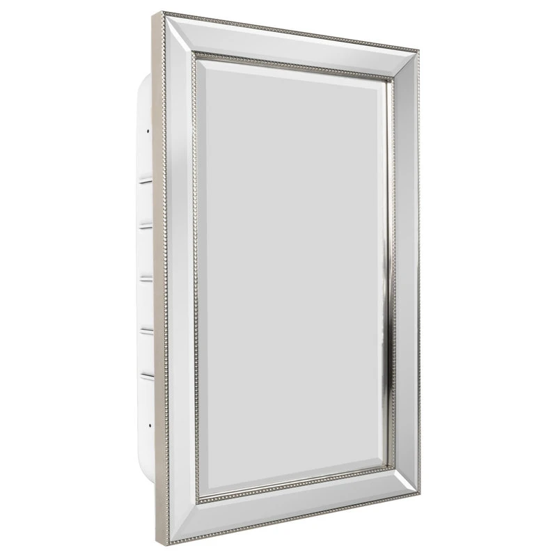 Head West, Inc. Head West Champagne Silver Beaded Beveled Mirror, 16x26" 3 Head West, Inc. Head West Champagne Silver Beaded Beveled Mirror, 16x26"