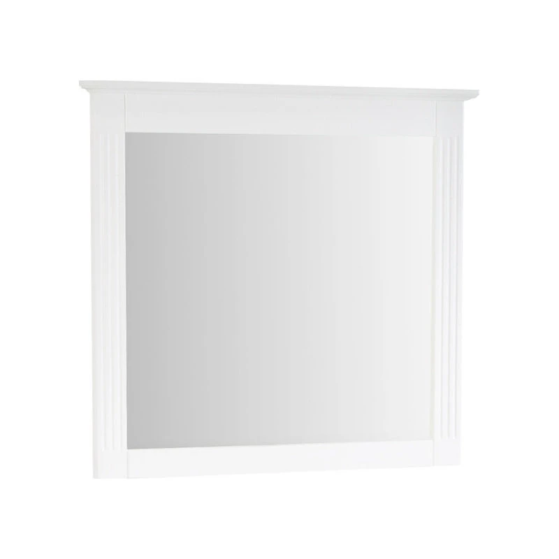 Wellfor Bathroom Solid Wood Mirror For Wall Mounted, 38" X 33" HD Vanity Mirror, White 6 Wellfor Bathroom Solid Wood Mirror For Wall Mounted, 38" X 33" HD Vanity Mirror, White - Image 4