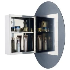 Renovators Supply Manufacturing Bathroom Medicine Cabinet Wall Mount With Oval Mirror Hanging Double Shelf -Laural Home Shop 8cb13bd10a5a51b5 0176 w800 h800 b1 p0