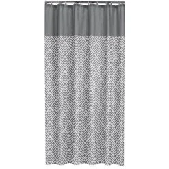 Extra Long Shower Curtain 72"x78" Sealskin Angoli Gray And White Fabric