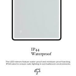 Jims Maison Rectangular Framed Wall-Mount Anti-Fog LED Light Bathroom Vanity Mirror -Laural Home Shop 8ce15cbe026bb89b 9662 w800 h800 b1 p0