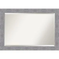 Amanti Art Bark Rustic Grey Beveled Bathroom Wall Mirror - 41 X 29 In.