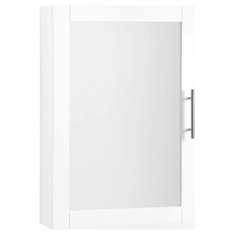 Bowery Hill Wooden Mirrored Wall Cabinet With 2 Adjustable Shelves In White 3 Bowery Hill Wooden Mirrored Wall Cabinet With 2 Adjustable Shelves In White